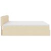 vidaXL Struttura Letto Pouf con Materasso Crema 160x200 cm in Tessuto