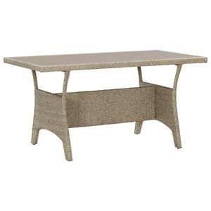 vidaXL Tavolo da Giardino Grigio 120x70x66 cm in Polyrattan