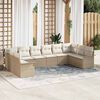 vidaXL Set Divano da Giardino 10 pcs Beige polyrattan