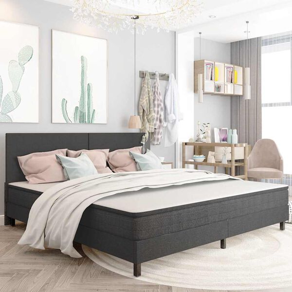 vidaXL Letto a Molle Grigio in Tessuto 200x200 cm
