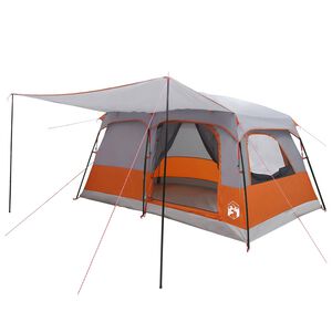 vidaXL Tenda Familiare 10 persona Grigio e arancione
