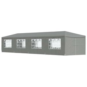 vidaXL Tenda Party 1200 x 300 x 255 cm Grigio Chiaro PE e Acciaio