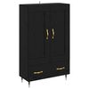 vidaXL Credenza Rovere Nero 69,5 x 31 x 115 cm Legno ingegnerizzato