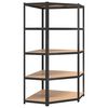 vidaXL Scaffale Angolare Resistente 5 Ripiani Grigio Acciaio e Legno