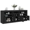 vidaXL Credenza con Luci LED Nera 162x37x67 cm