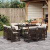 vidaXL Set da Pranzo da Giardino 9pz con Cuscini Marrone in Polyrattan