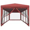 vidaXL Tenda per Feste con 10 Pareti Laterali in Rete Rossa 3x12m HDPE