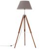vidaXL Lampada a Treppiede Marrone e Grigio in Legno di Teak 141 cm