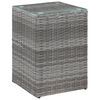 vidaXL Tavolino Laterale Piano in Vetro Grigio 35x35x52 cm Polyrattan