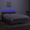 vidaXL Letto a Molle con Materasso e LED Tortora 140x190 cm in Tessuto