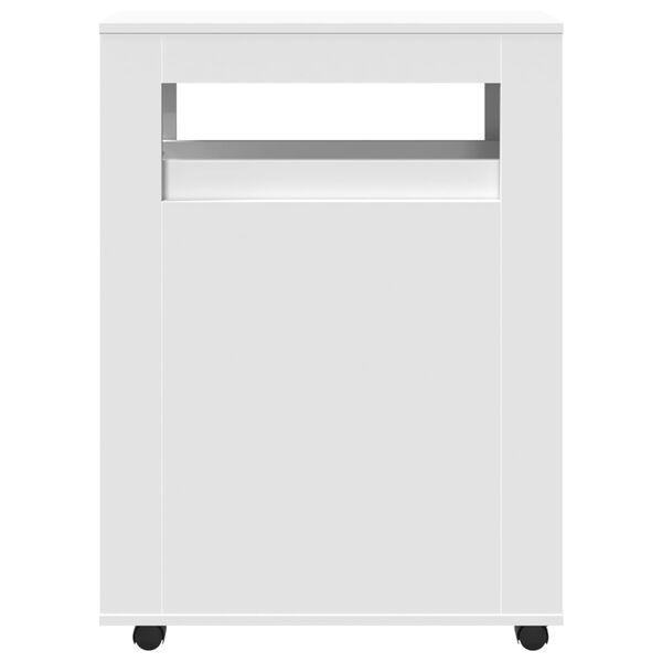 vidaXL Mobile da Bagno Stretto con Ruote Bianco in Truciolato