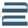 vidaXL Struttura Letto Angolare con Materasso 2 pcs Blu Velluto