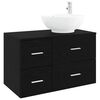 vidaXL Set di mobili per il bagno 2 pz Rovere Nero