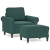 vidaXL Poltroncina con Poggiapiedi Verde Scuro 60 cm in Velluto