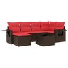 vidaXL Set Divani da Giardino 7 pz con Cuscini Marrone in Polyrattan