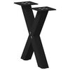 vidaXL Gambe per Tavolino da Caff&egrave; a Forma di X 2 pz Nere 37x(30-31) cm Acciaio