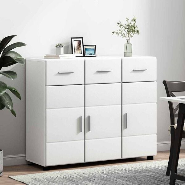 vidaXL Credenza FLORIN Bianco 88,5 x 30,5 x 73 cm Legno multistrato