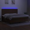 vidaXL Letto a Molle Materasso e LED Marronescuro 200x200cm in Tessuto