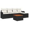 vidaXL Set Divano da Giardino con cuscino 6 pcs Nero polyrattan