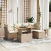 vidaXL Set Divano da Giardino 6 pz con Cuscini Beige in Polyrattan