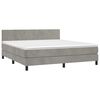 vidaXL Letto a Molle con Materasso e LED Grigio Chiaro 180x200 cm Velluto