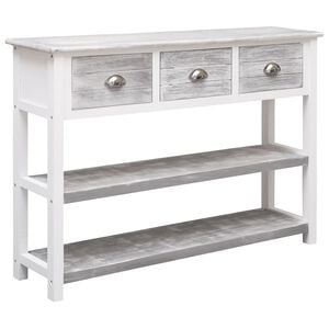 vidaXL Credenza Grigio Antico 108x30x76 cm Legno Massello di Paulownia