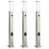 vidaXL Lampioni a dissuasore con sensore e presa 3 pz 80 cm Acciaio Inox IP44