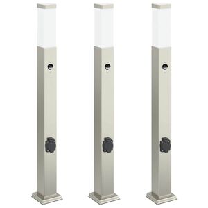vidaXL Lampioni a dissuasore con sensore e presa 3 pz 80 cm IP44