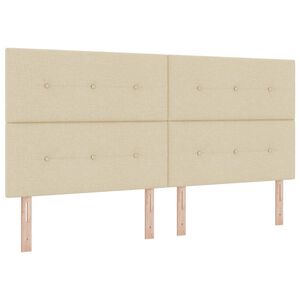 vidaXL Letto a Sorgente LED con materasso Crema 200 x 200 cm Tessuto