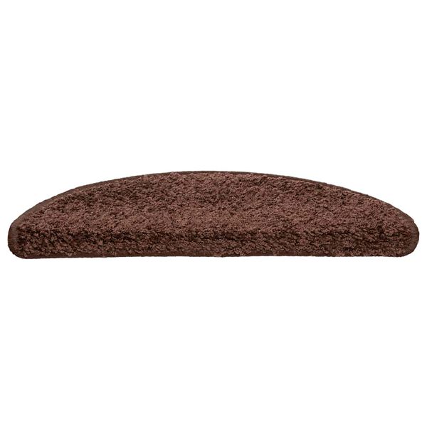 vidaXL Tappetini per scale 20 pz 56x17x3 cm Marrone Semicircolari