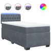 vidaXL Giroletto a Molle con Materasso Grigio Scuro 90x190 cm Velluto