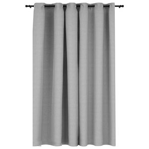 vidaXL Tenda Oscurante Effetto Lino con Occhielli Grigio 290x245 cm