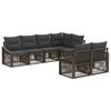 vidaXL Set Divano da Giardino 7 pz 7-Numero di posti Grigio polyrattan