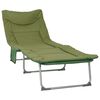 vidaXL Lettino prendisole pieghevole con cuscino Verde Scuro