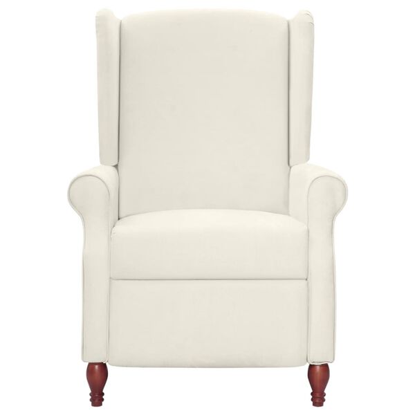 vidaXL Poltrona Massaggiante Reclinabile Beige in Microfibra