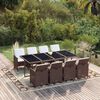 vidaXL Set Divani da Giardino 9 pz con Cuscini in Polyrattan Marrone