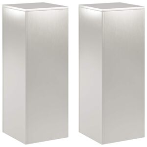 vidaXL Supporto per piante 2 pcs Argento 30 x 30 x 80 cm Acciaio