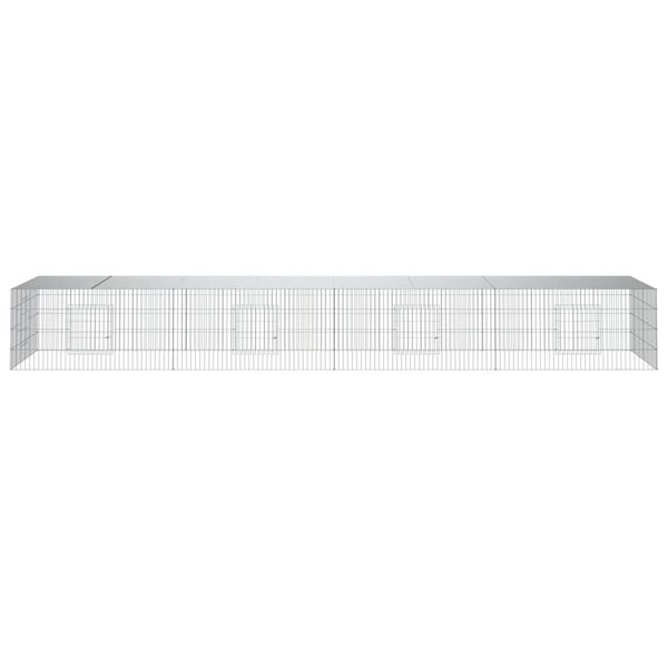 vidaXL Conigliera con 4 Pannelli 433x109x54 cm Ferro Zincato