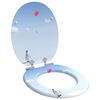 vidaXL Sedile per toilette con chiusura morbida Blu 44 x 38 cm