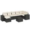vidaXL Set Divani da Giardino con Cuscini 8 pz Nero in Polyrattan