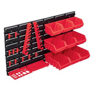 vidaXL Kit Contenitori 34 pz con Pannelli a Parete Rosso e Nero