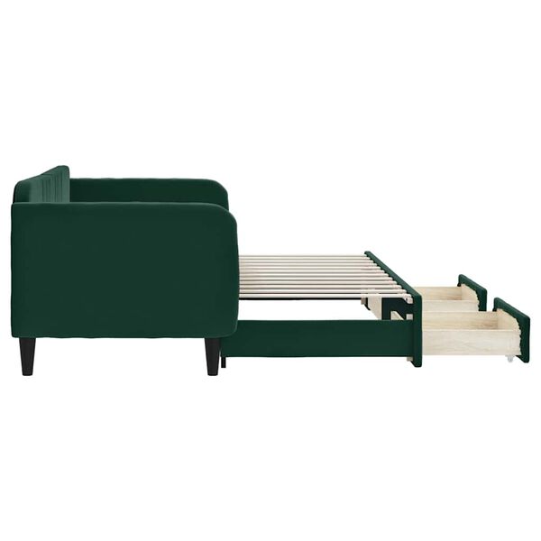 vidaXL Divano Letto Estraibile Cassetti Verde Scuro 80x200cm Velluto