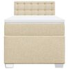 vidaXL Giroletto a Molle con Materasso Crema 80x200 cm inTessuto