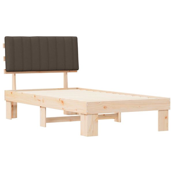 vidaXL Letto con Testiera Rivestita Talpa 100 x 200 cm Pino massello