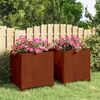 vidaXL Fioriere con Gambe 2pz Ruggine 40x40x40 cm Acciaio Corten