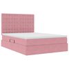 vidaXL Letto con contenitore e LED con led Rosa 140 x 200 cm Velluto