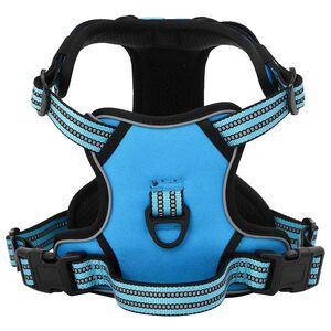 vidaXL Pettorina per Cani con Guinzaglio e Collare Regolabile Blu L