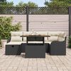 vidaXL Set Divano da Giardino 7 pcs Nero polyrattan
