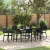 vidaXL Set da Pranzo per Giardino 7 pcs Nero