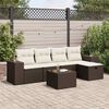 vidaXL Set Divano da Giardino 6 pz con Cuscini Marrone in Polyrattan